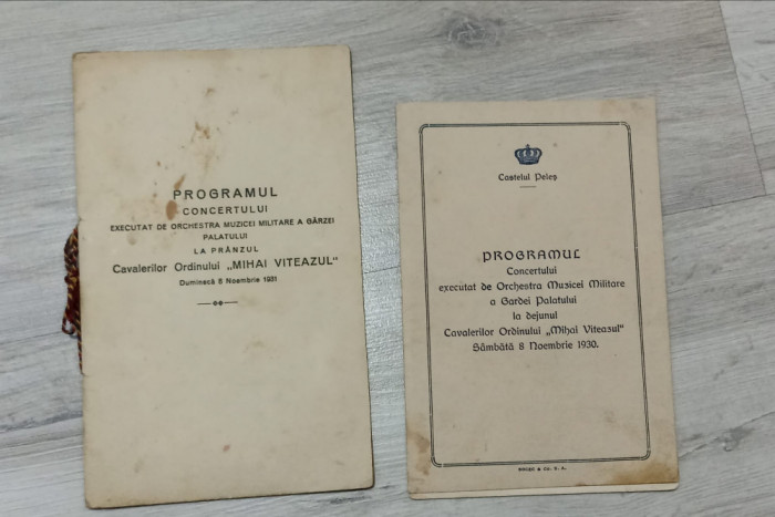 Programul concertului cavalerilor decorati cu Ordinul Mihai Viteazul 1930 + 1931