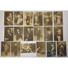 Lot 18 cărți poștale vechi cu actori rom&acirc;ni - teatru rom&acirc;nesc