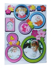 Sticker decorativ, Cercuri cu poze, 45 cm, WX-EB007