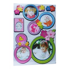 Sticker decorativ, Cercuri cu poze, 45 cm, WX-EB007