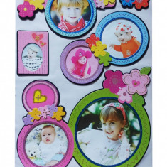 Sticker decorativ, Cercuri cu poze, 45 cm, WX-EB007