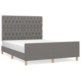 Cumpara ieftin Cadru de pat fara saltea, gri inchis, 140x200 cm, textil