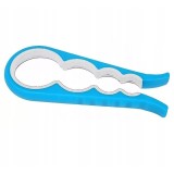 Cumpara ieftin Desfacator universal pentru borcane si sticle, din plastic, albastru , 4 dimensiuni, design anti-alunecare, ideal pentru orice bucatarie