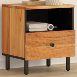 Noptiera Gossi lemn masiv acacia 40x33x46 cm cu sertar si compartiment