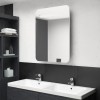 VidaXL Dulap de baie oglindă și LED, alb strălucitor, 60x11x80 cm