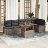 VidaXL Set de canapele pentru grădină 7 pcs Gri 100 x 55 x 73 cm
