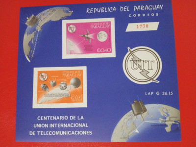 PARAGUAY, SPACE - BLOC MNH IMPERF. foto