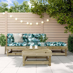 vidaXL Set mobilier relaxare de grădină, 4 piese, lemn de pin tratat