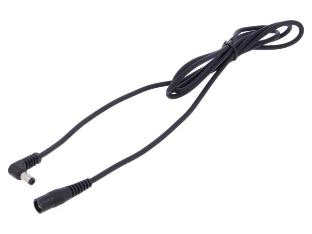 Cablu DC 5,5/2,1 la 5,5/2,5 unghi negru 1x1mm2