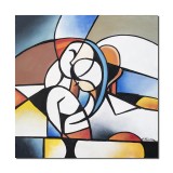 Tablou indragostiti pictat manual dormitor, living, 80x80cm ulei pe panza, gata de expus pe perete
