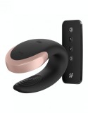 Vibrator Double Love Remote Control Bluetooth Silicon USB Negru Free APP