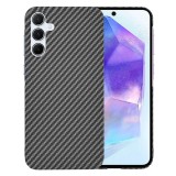 Husa slim carbon pentru samsung galaxy a55 5g - protectie premium fibershell, black