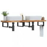 vidaXL Raft pentru lavoar montat pe perete, oțel și lemn masiv acacia 3302749