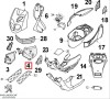 Carena laterala stanga fata originala Peugeot Metal X &ndash; TKR2 &ndash; TKR Furious - TKR WRC - Trekker 2 2T 50cc (rosie)