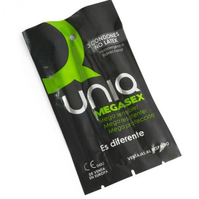 UNIQ - CONDOAME MEGASEX SENSITIVE FĂRĂ LATEX 3 BUCĂȚI foto