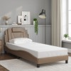 VidaXL Cadru de pat cu tăblie, cappuccino, 80x200 cm, piele ecologică 3208058