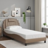Cumpara ieftin Cadru de pat cu tăblie, cappuccino, 80x200 cm, piele ecologică