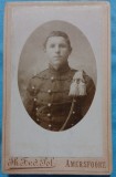 Fotografie tip CDV, Tanar husar din armata Habsburgica, inceput de secol XX