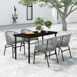 VidaXL Set mobilier de grădină, 5 piese, gri