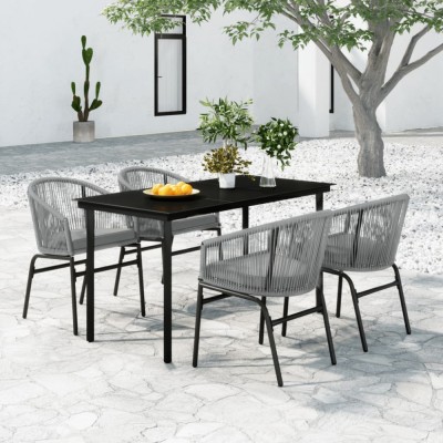vidaXL Set mobilier de grădină, 5 piese, gri foto