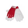 Manusi de Lucru Dedra, Piele/Poliester, Marimea 10, Rosu/Alb, Protectie EN 388