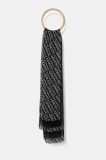 Armani Exchange Eșarfă femei, culoarea negru, modelator
