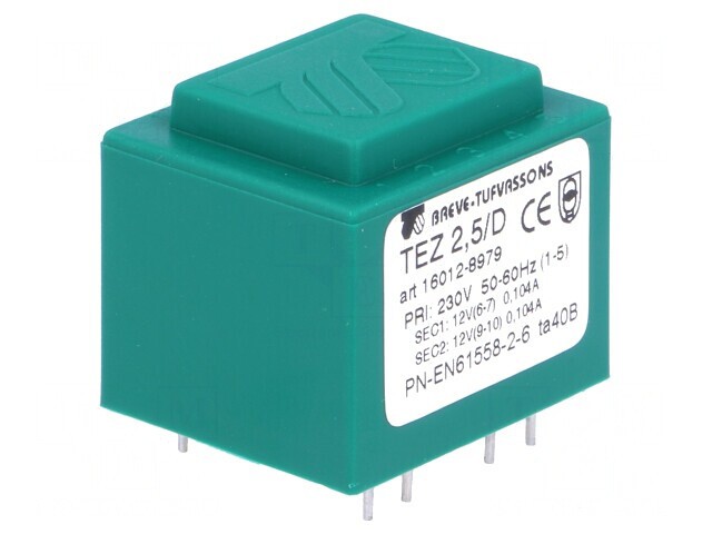 Transformator &Icirc;ncapsulat 2,5VA 230V 12V 104mA PCB