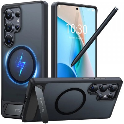 Husa MagSafe pentru Samsung Galaxy S25 Ultra S938, Torras, Pstand, Neagra foto