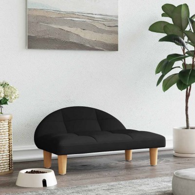 Pat de c&amp;acirc;ini, negru, 70x52x30 cm, material textil foto