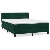 Cumpara ieftin Pat box spring cu saltea, verde inchis, 140x190 cm, catifea