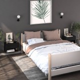 VidaXL Noptiere de perete, 2 buc., negru