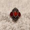 INEL argint cu CARNEOL ornat SPLENDID cu email ROSU model TRIBAL de efect SUPERB