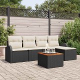 Cumpara ieftin Set de canapele pentru grădină 6 pcs Negru, alb