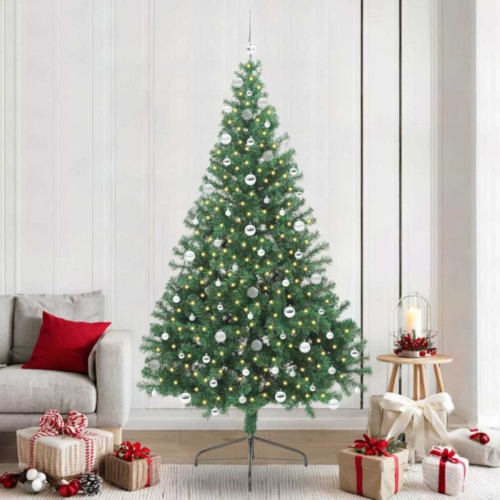 vidaXL Pom de Crăciun artificial pre-iluminat Verde 240 cm PVC 3397042