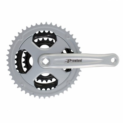 Pedalier Prowheel 28/38/48T Ax Patrat Alu 170mm Argintiu Cod:45215AKRM foto