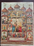 PM416N Calea Crucii, litografie rom&acirc;nească religioasă de epocă