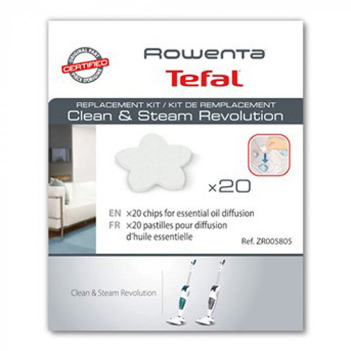 Set 20 pastile parfumate pentru aspirator cu aburi Rowenta Clean &amp; Steam, ZR005805