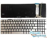 Tastatura Asus Gri N551JQ iluminata layout US fara rama enter mic, N551JW iluminata layout US fara rama enter