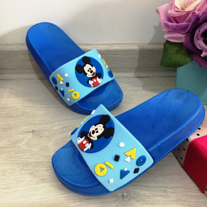 Papuci albastri de vara cu Mickey pentru copii baieti 29 cod 0661