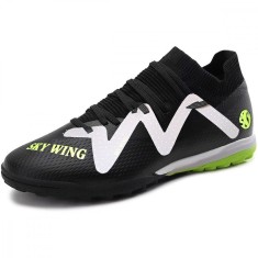 Ghete de fotbal MBrands, 9678 cu glezniera, cusute in varf, pentru teren sintetic, negru 43