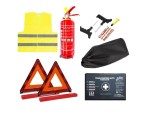 Kit siguranta auto CMPX omologat R.A.R 1x Trusa sanitara, 2x Triunghi reflectorizant, 1x Stingator cu pulbere P1 1kg cu manometru, 1x Vesta, 1x Geanta
