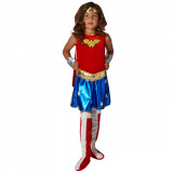 Costum Wonder Woman Deluxe pentru fete 120 - 130 cm 5-7 ani, DC