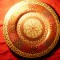 Platou vechi metal pictat in email - Iran , d=30,7cm
