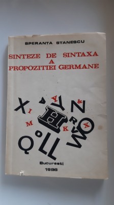 SINTEZE DE SINTAXA A PROPOZITIEI GERMANE -SPERANTA STANESCU foto