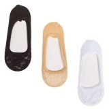 Sosete Invisibile Dama CMCLASS cu Dantela, Negre, Bej, Albe - Poliester, Elastan, Nylon
