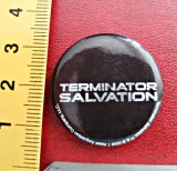 Terminator Salvation 4 cm pin original nou deosebit badget insigne 2009 TEXT