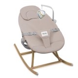 Balansoar bebe Lionelo Dalia, Beige Sand, inaltime reglabila, bara jucarii, pana la 9 kg