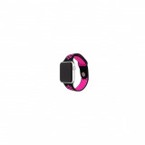 Cumpara ieftin Curea Silicon Sport Compatibila cu Apple Watch 38-40 mm - iberry Strap C007 Black/Pink, Oem