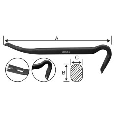 Ranga 36&#039;&#039; (900 mm*30*16 mm) - Ingco HWBA01362