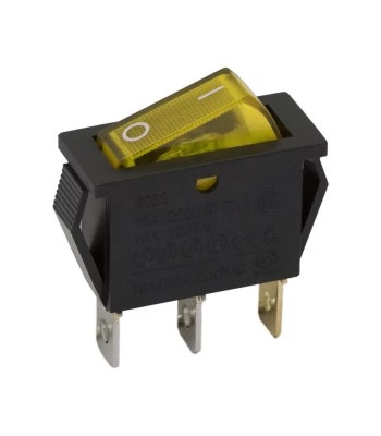 Interupator basculant 3 pini 1 circuit 10A 250V OFF-ON galben foto
